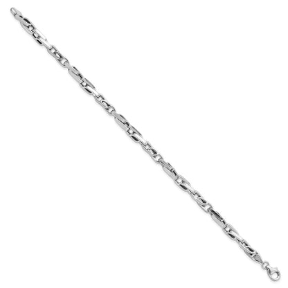8.25 Inch 14K White Gold Polished Fancy Link Bracelet
