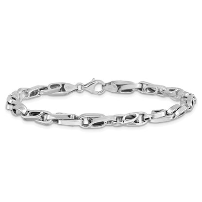 8.25 Inch 14K White Gold Polished Fancy Link Bracelet