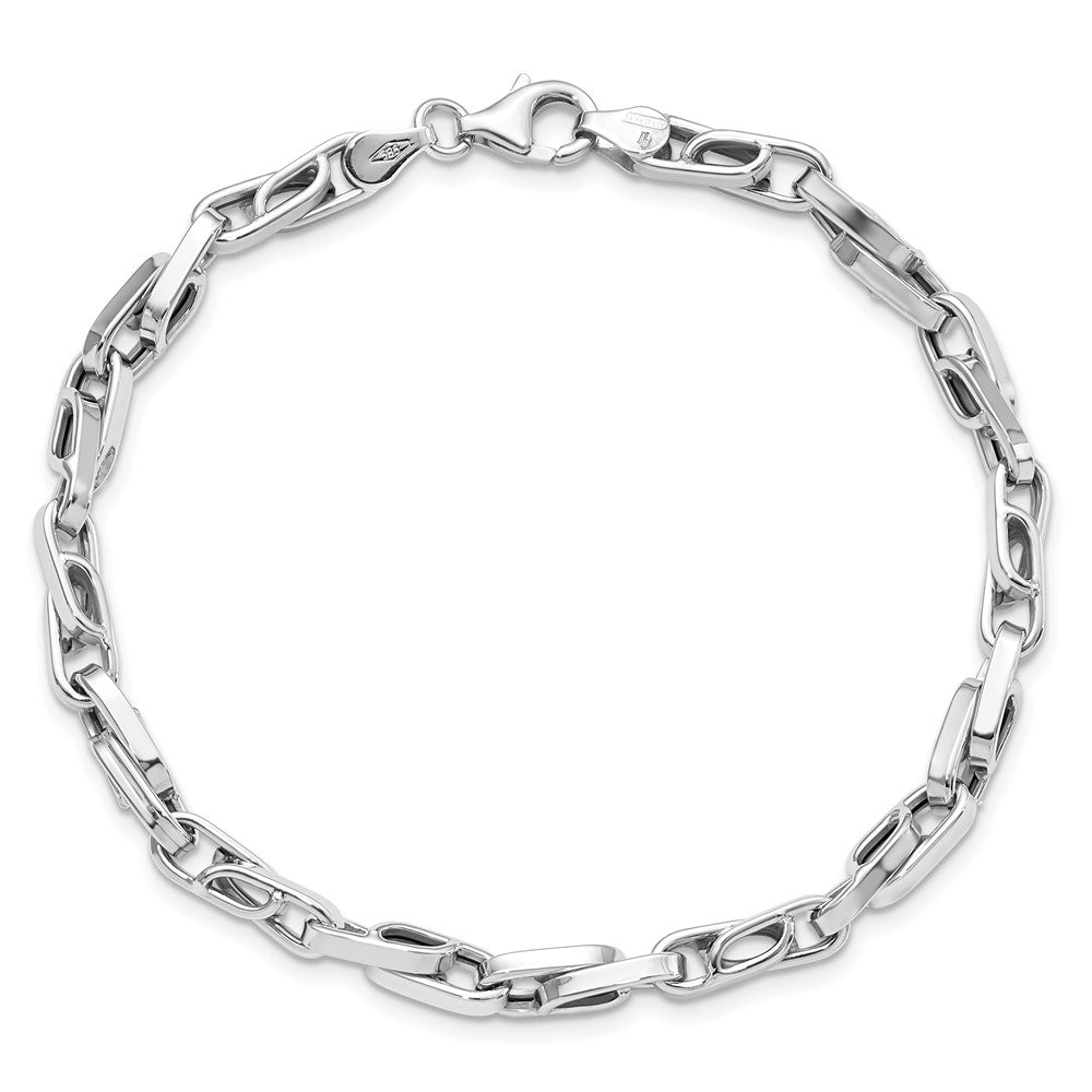 8.25 Inch 14K White Gold Polished Fancy Link Bracelet