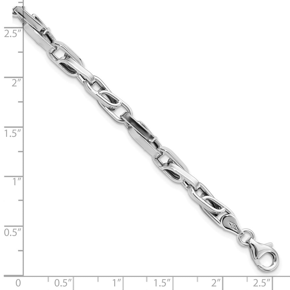 8.25 Inch 14K White Gold Polished Fancy Link Bracelet