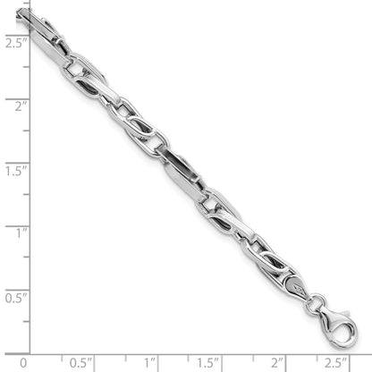 8.25 Inch 14K White Gold Polished Fancy Link Bracelet
