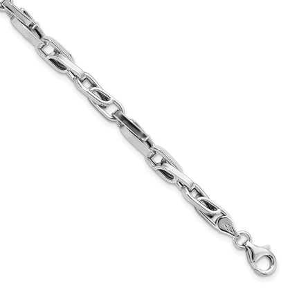 8.25 Inch 14K White Gold Polished Fancy Link Bracelet
