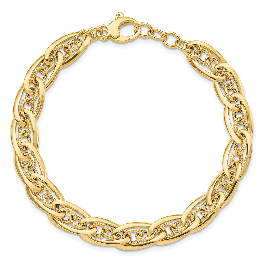 8 Inch 14K Polished Fancy Link Bracelet