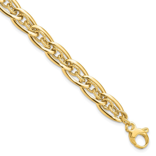 8 Inch 14K Polished Fancy Link Bracelet