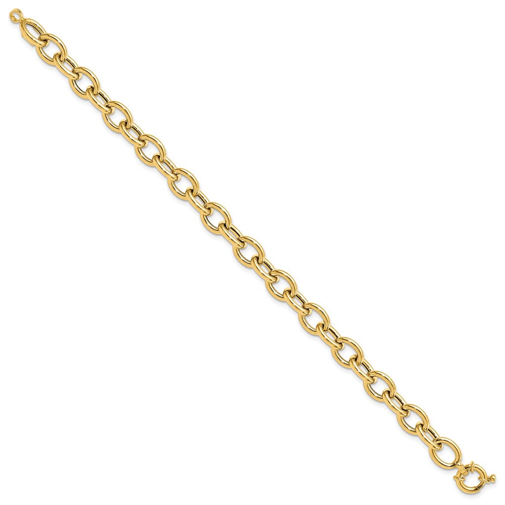 7.5 Inch 14K Polished Cable Oval Link Bracelet