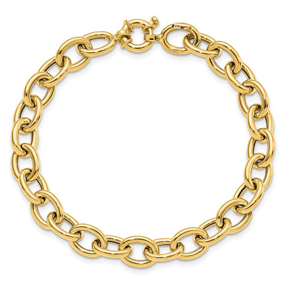 7.5 Inch 14K Polished Cable Oval Link Bracelet