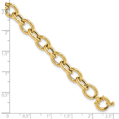 7.5 Inch 14K Polished Cable Oval Link Bracelet