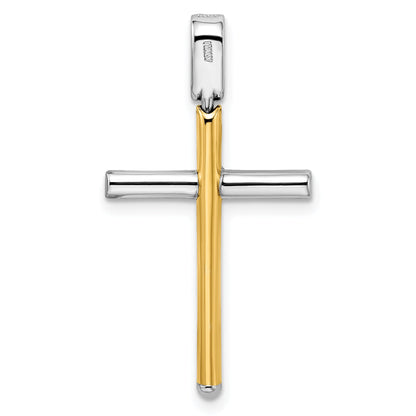 14K Two-Tone Polished Cross Pendant