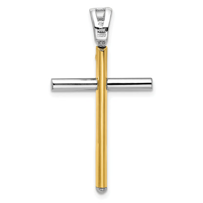 14K Two-Tone Polished Cross Pendant