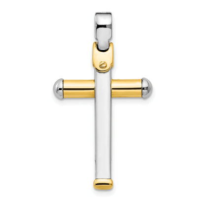 14K Two-Tone Polished Cross Pendant