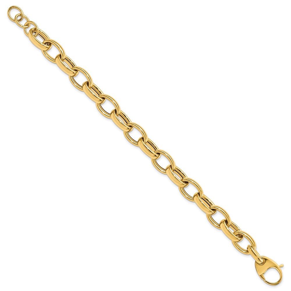8 Inch 14K Polished Fancy Link 8In W/.5 Ext. Bracelet