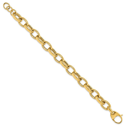 8 Inch 14K Polished Fancy Link 8In W/.5 Ext. Bracelet