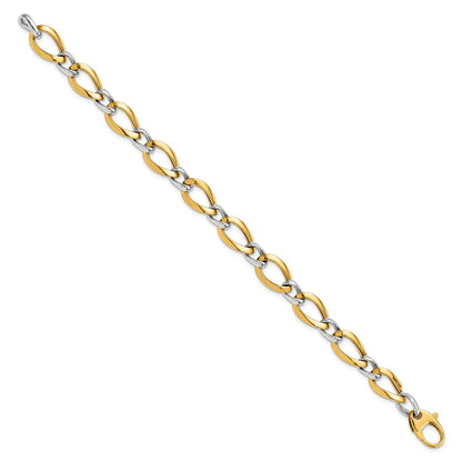 7.75 Inch 14K Two-Tone Polished Fancy Link Bracelet