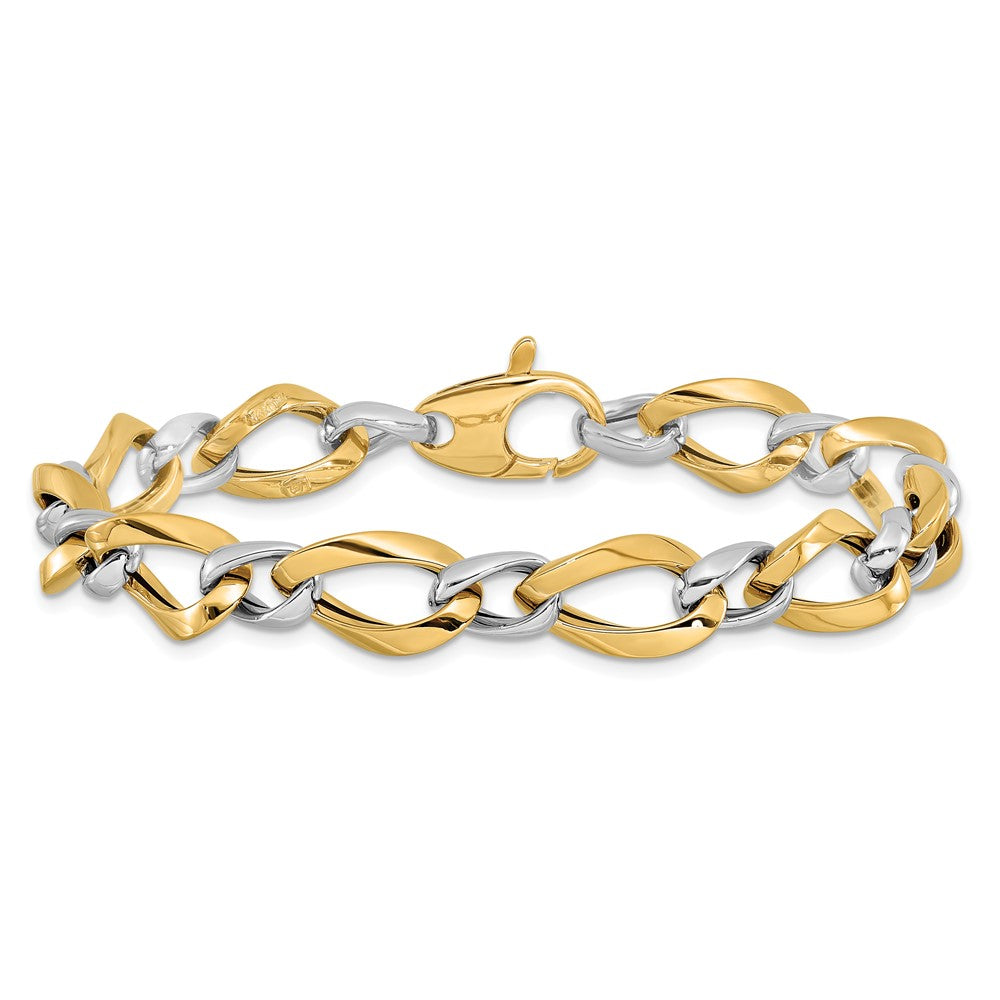 7.75 Inch 14K Two-Tone Polished Fancy Link Bracelet
