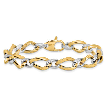 7.75 Inch 14K Two-Tone Polished Fancy Link Bracelet