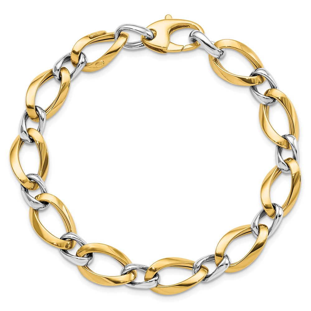 7.75 Inch 14K Two-Tone Polished Fancy Link Bracelet