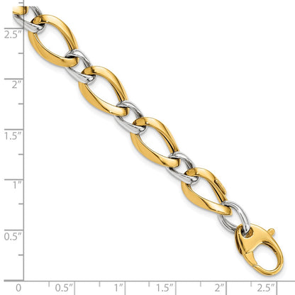 7.75 Inch 14K Two-Tone Polished Fancy Link Bracelet