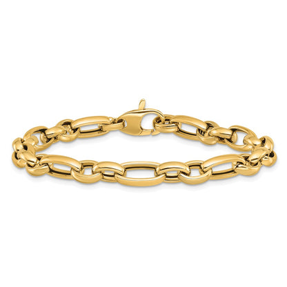 14K Yellow Gold Polished Fancy Link Bracelet