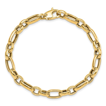 14K Yellow Gold Polished Fancy Link Bracelet
