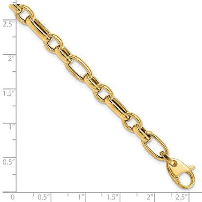 14K Yellow Gold Polished Fancy Link Bracelet