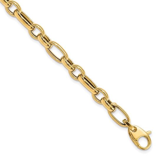 14K Yellow Gold Polished Fancy Link Bracelet