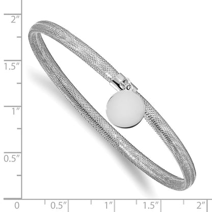 14K Yellow & Rhodium White Rh Plating Stretch Dangle Charm Bracelet