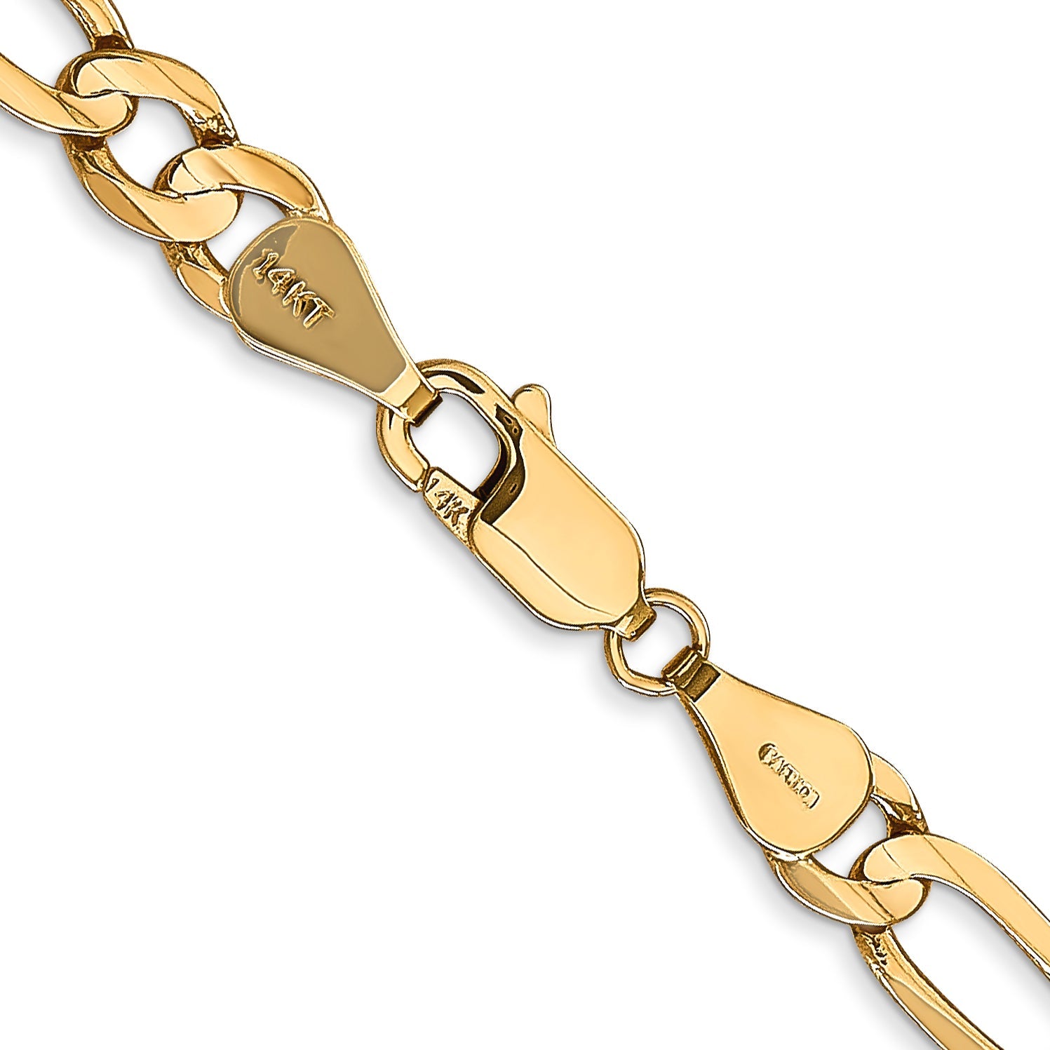 14K Yellow Gold 28 Inch 5.5mm Concave Open Figaro With Lobster Clasp Chain Necklace