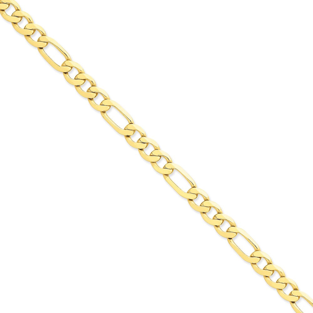 14K Yellow Gold 8 Inch 8.75mm Concave Open Figaro With Lobster Clasp Bracelet