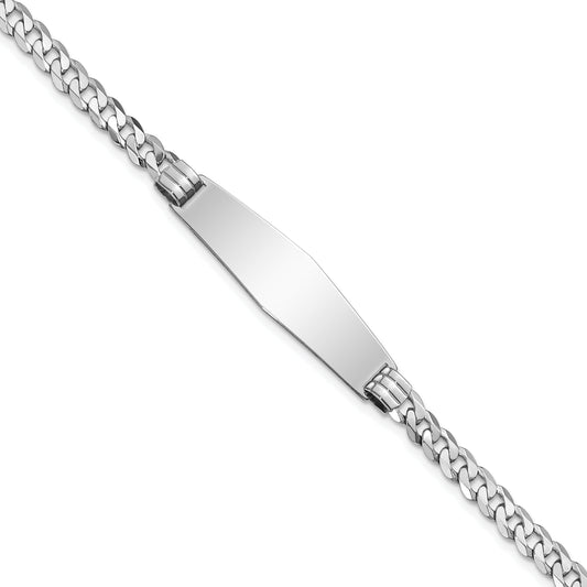 7 Inch 14K Wg Flat Curb Link Soft Diamond Shape Id Bracelet