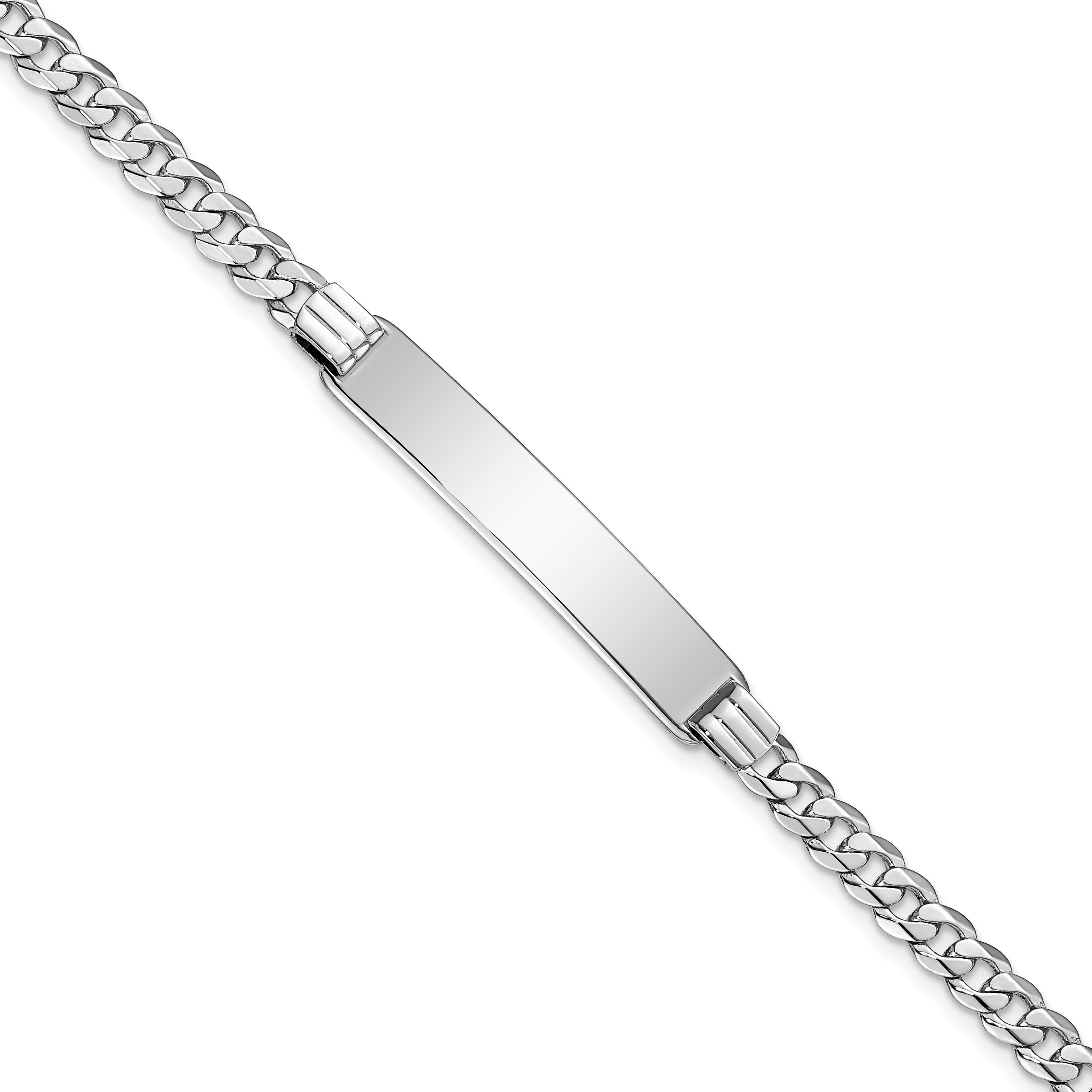 7 Inch 14K Wg Flat Curb Link Id Bracelet