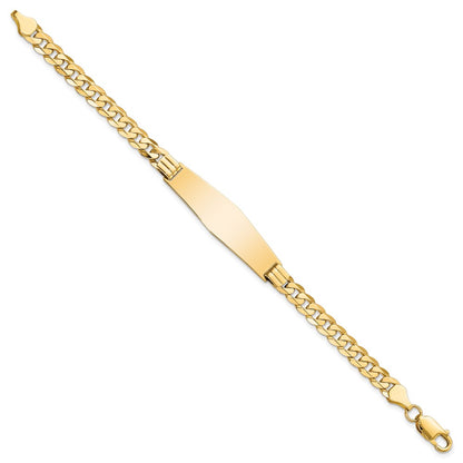 8 Inch 14K Curb Link Soft Diamond Shape Id Bracelet