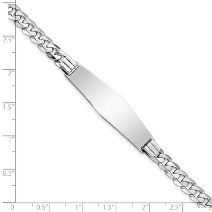8 Inch 14K Wg Flat Curb Link Soft Diamond Shape Id Bracelet