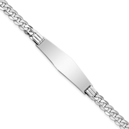 8 Inch 14K Wg Flat Curb Link Soft Diamond Shape Id Bracelet