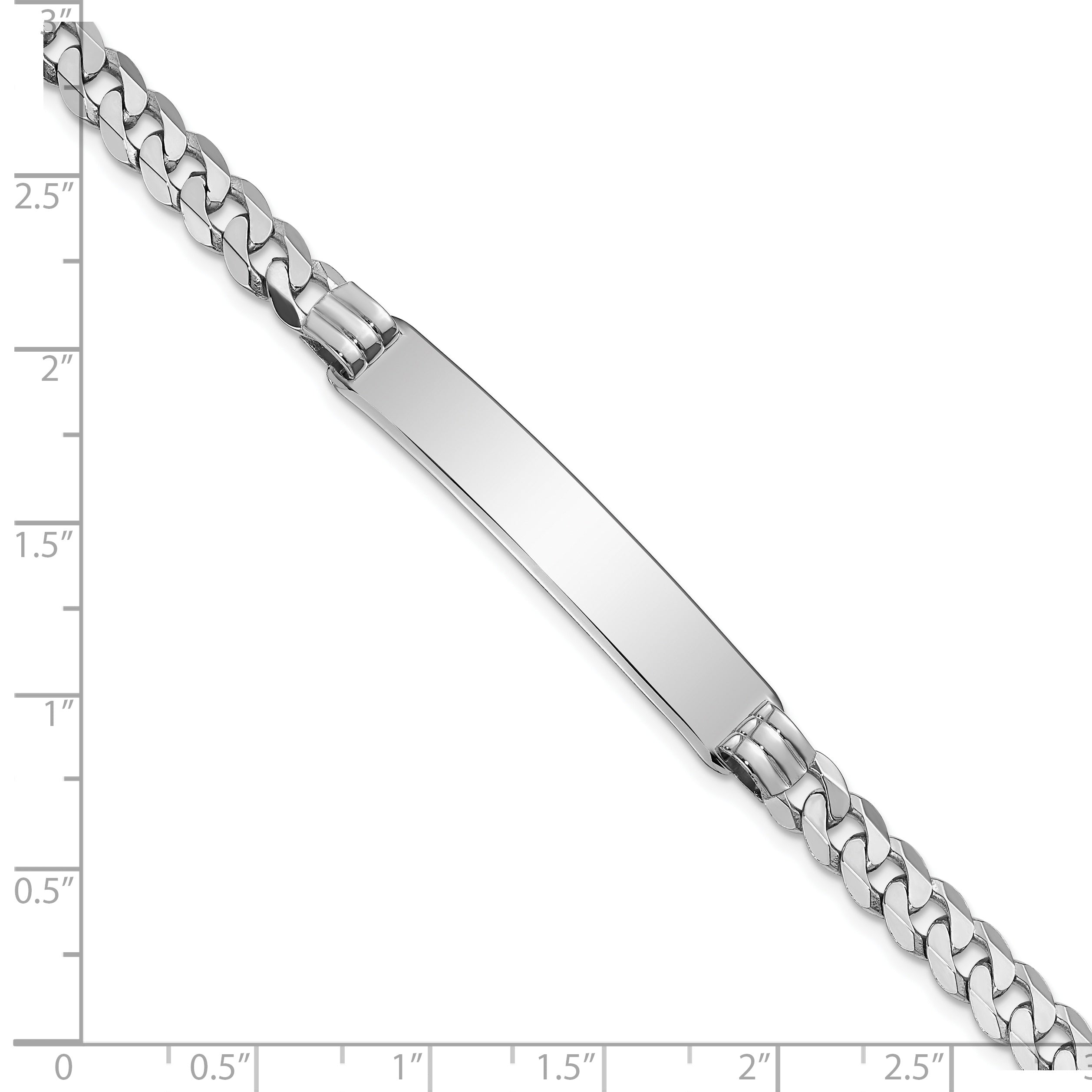 7 Inch 14K Wg Flat Curb Link Id Bracelet