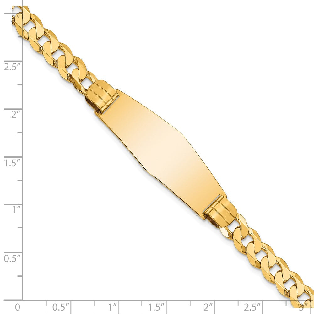 8 Inch 14K Curb Link Soft Diamond Shape Id Bracelet