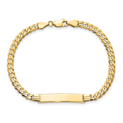 7 Inch 14K Flat Curb Link Id Bracelet