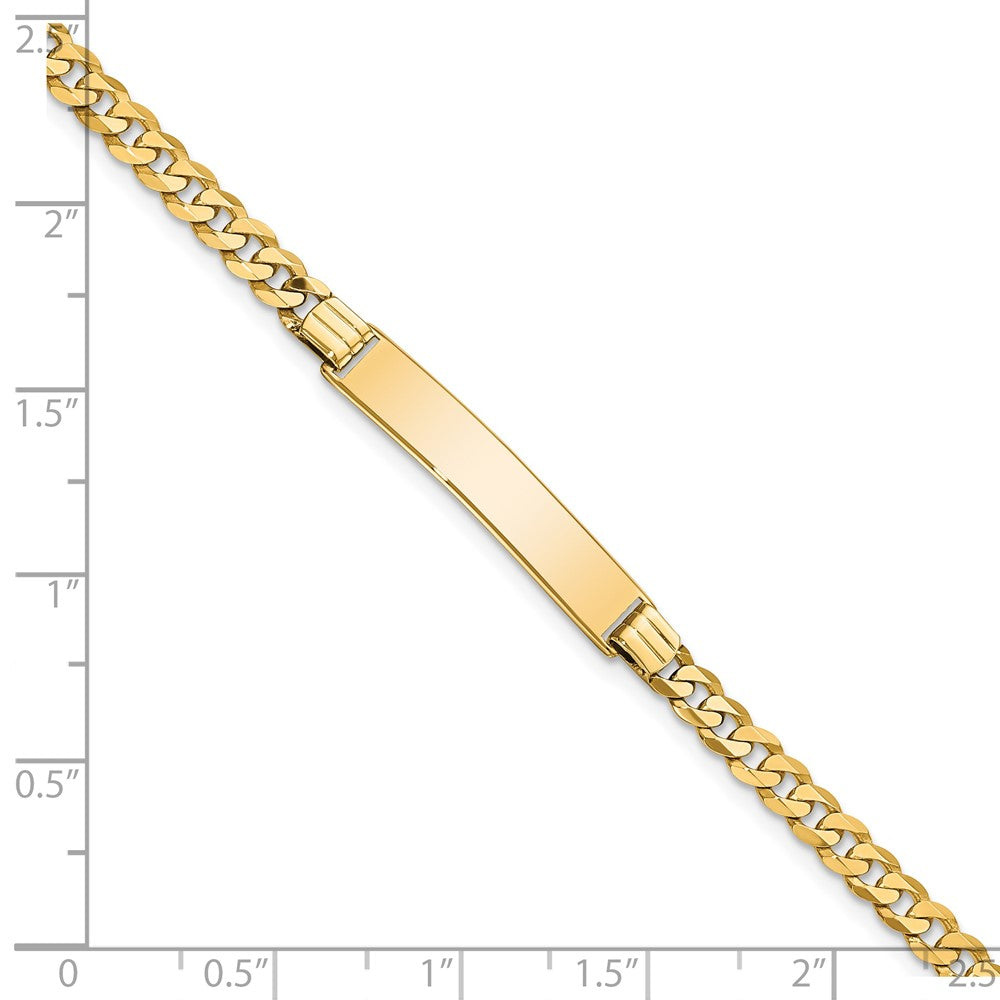 8 Inch 14K Flat Curb Link Id Bracelet