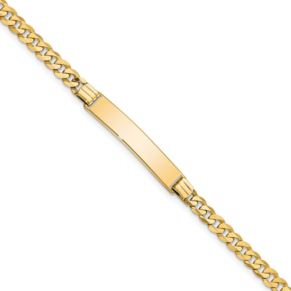 8 Inch 14K Flat Curb Link Id Bracelet