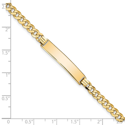 7 Inch 14K Flat Curb Link Id Bracelet