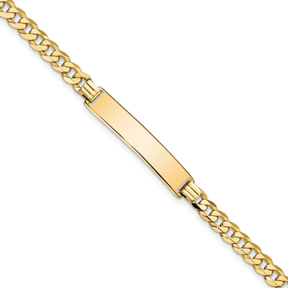 8 Inch 14K Flat Curb Link Id Bracelet
