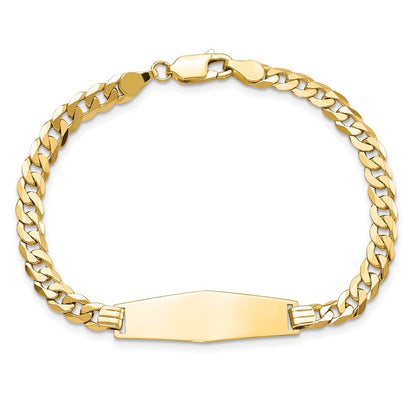 7 Inch 14K Soft Diamond Shape Flat Curb Link Id Bracelet
