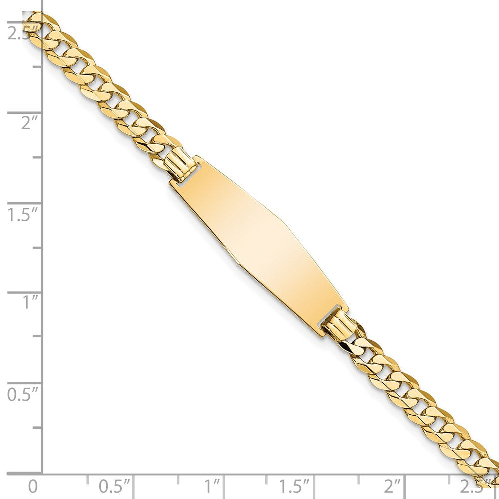 7 Inch 14K Soft Diamond Shape Flat Curb Link Id Bracelet