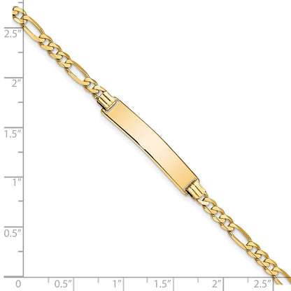 7 Inch 14K Flat Figaro Link Id Bracelet
