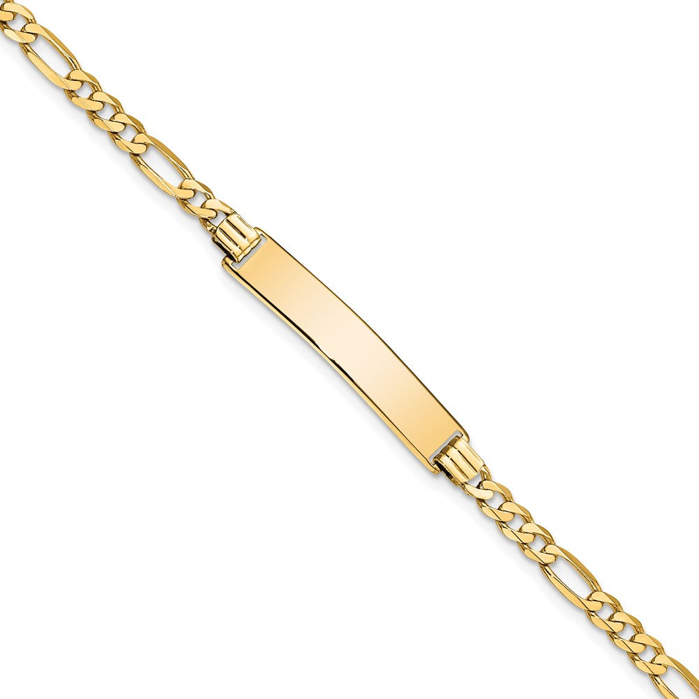 7 Inch 14K Flat Figaro Link Id Bracelet
