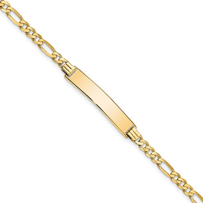 7 Inch 14K Flat Figaro Link Id Bracelet