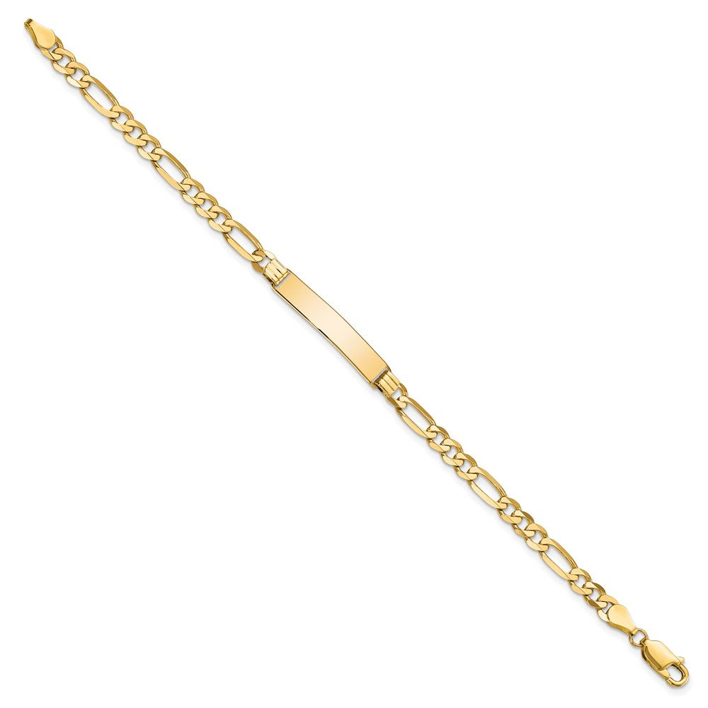 7 Inch 14K Flat Figaro Link Id Bracelet