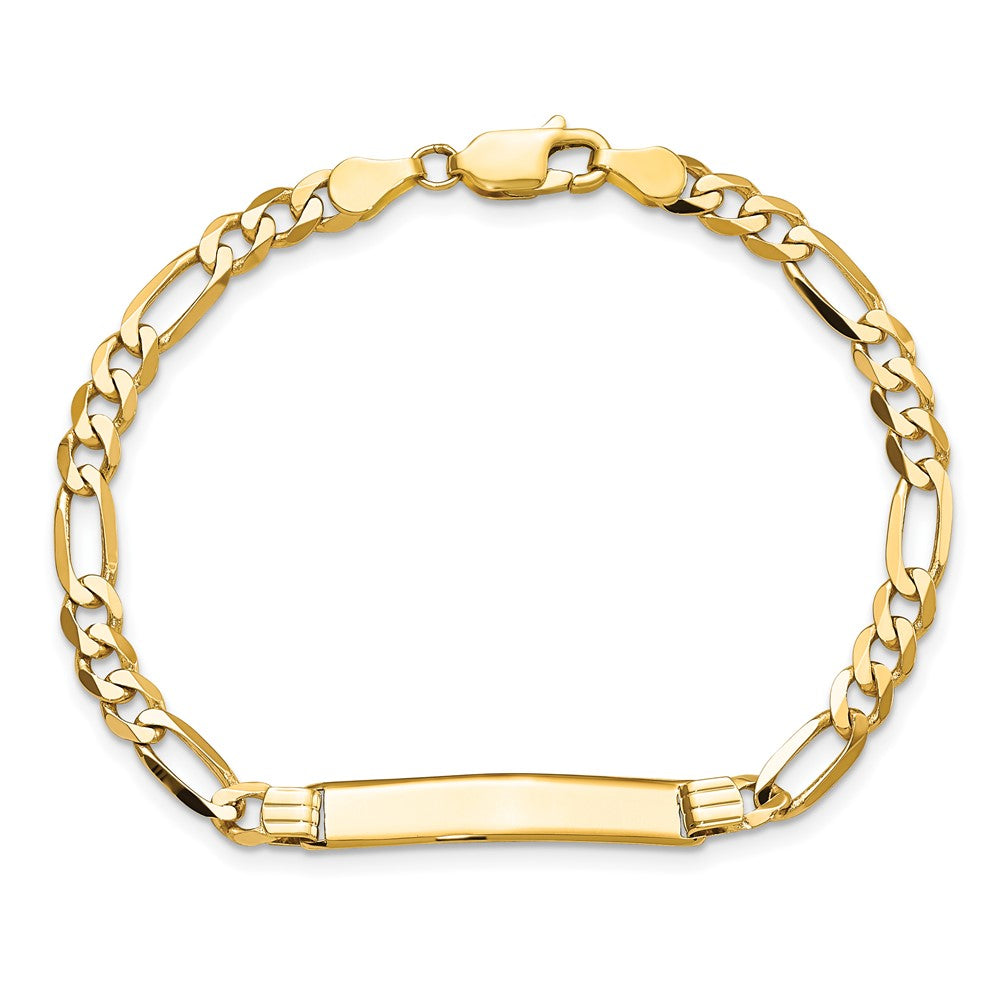 7 Inch 14K Flat Figaro Link Id Bracelet
