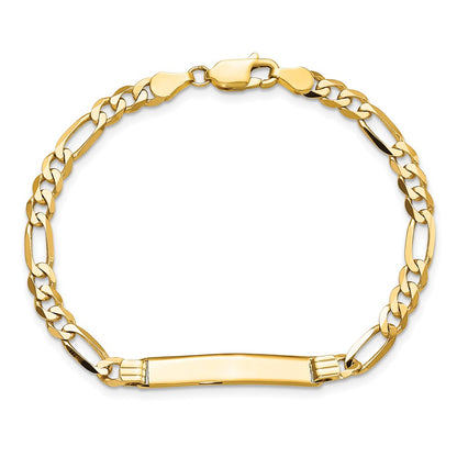 7 Inch 14K Flat Figaro Link Id Bracelet