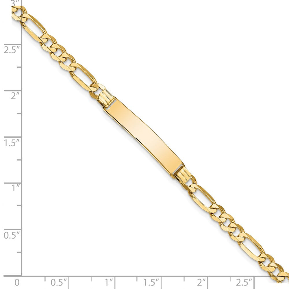 7 Inch 14K Flat Figaro Link Id Bracelet