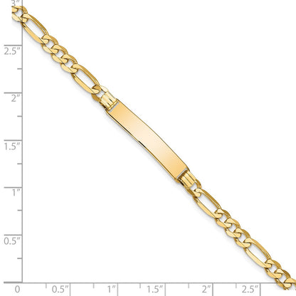 7 Inch 14K Flat Figaro Link Id Bracelet